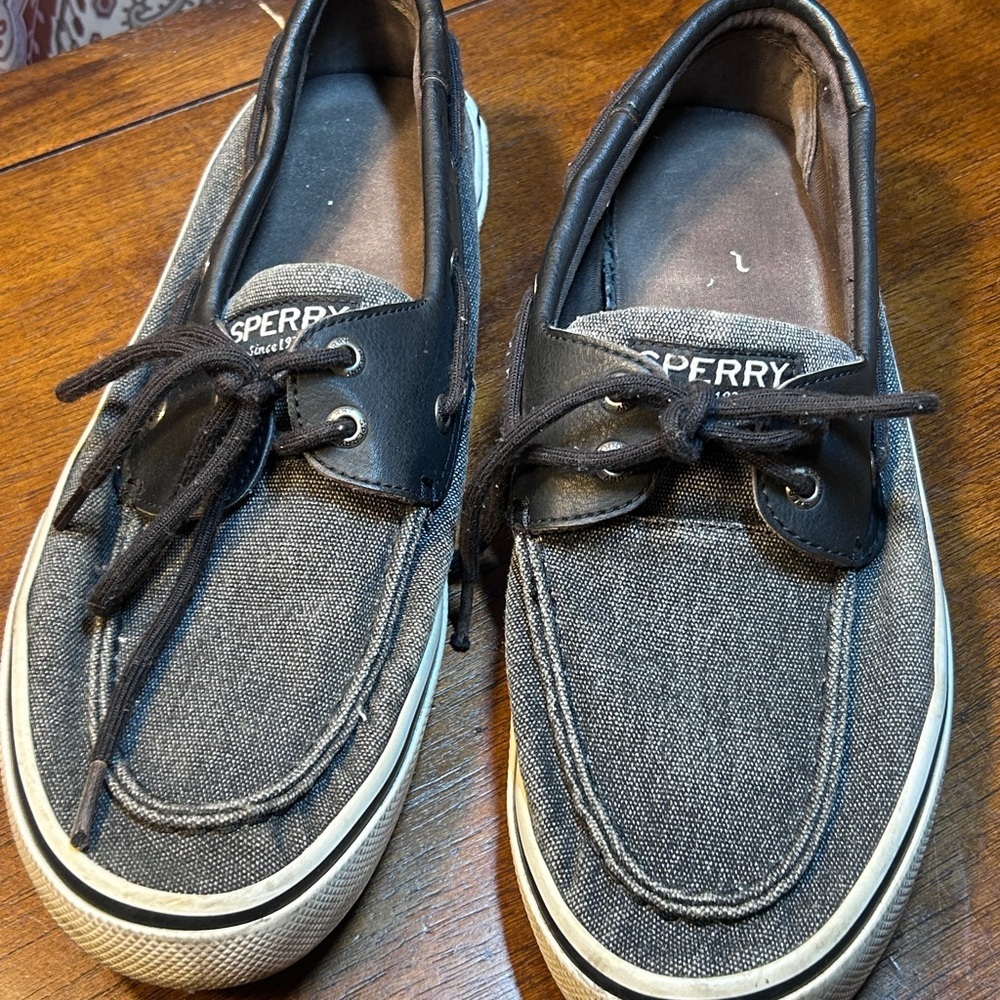 Sperry Men's Black and Gray Boat Shoes